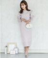 ニットワンピース ミディ丈 フリルスリーブ le reve vaniller 全 ニットワンピース ミディ丈 フリルスリーブ le reve vaniller 全