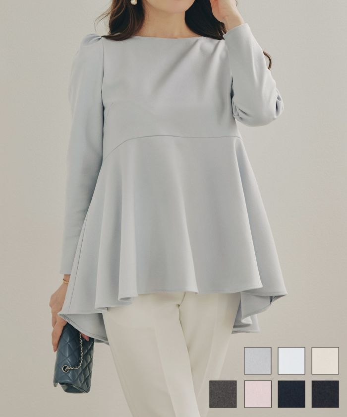 タックスリーブ 9分袖 フレア ブラウス Liala×PG