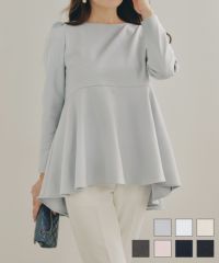 タックスリーブ 9分袖 フレア ブラウス Liala×PG