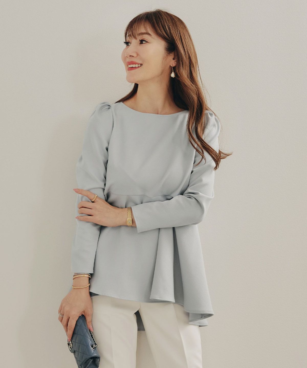 newcolor/人気カラー復活/日本製/手洗い可/イレヘム/パフスリーブ/春/秋