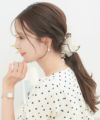 ヘアアクセサリー/ビッグシュシュ/オーガンジー/メロー/ヘアアレンジ/ヘアゴム/トレンド/可愛い/チャーム付き/プレゼント/ギフト/韓国/上品/大人/フェミニン/デート/ピンク/サックス/アイボリー/オフホワイト/クリーム/ストロベリーミルク/グレイッシュブルー