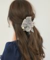 ヘアアクセサリー/ビッグシュシュ/オーガンジー/メロー/ヘアアレンジ/ヘアゴム/トレンド/可愛い/チャーム付き/プレゼント/ギフト/韓国/上品/大人/フェミニン/デート/ピンク/サックス/アイボリー/オフホワイト/クリーム/ストロベリーミルク/グレイッシュブルー