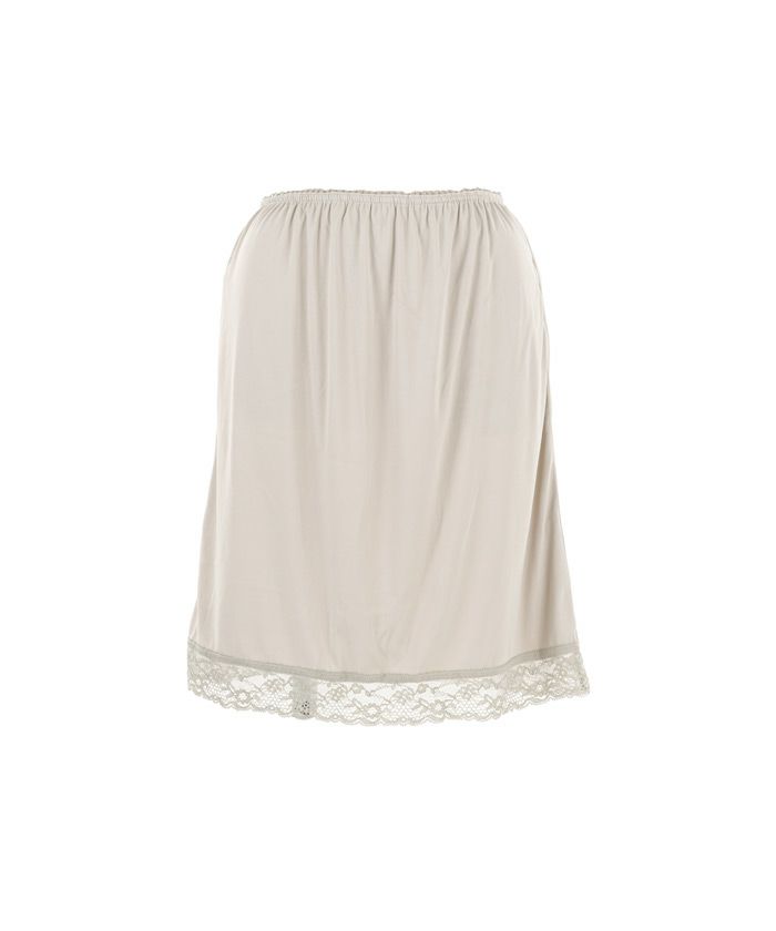 インナー/ペチコート/アンダードレス/アンダーウェア/インナースカート/ストレッチ/裾レース/透け防止/ロング丈/膝上丈/S/M/グレージュ/ベージュ/ブラック/手洗い可/