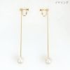 ワンポイント パール ロング ピアス イヤリング One Point Pearl Long Pierce Earring