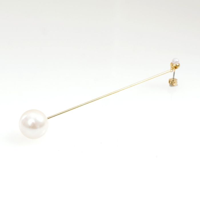 ワンポイント パール ロング ピアス イヤリング One Point Pearl Long Pierce Earring