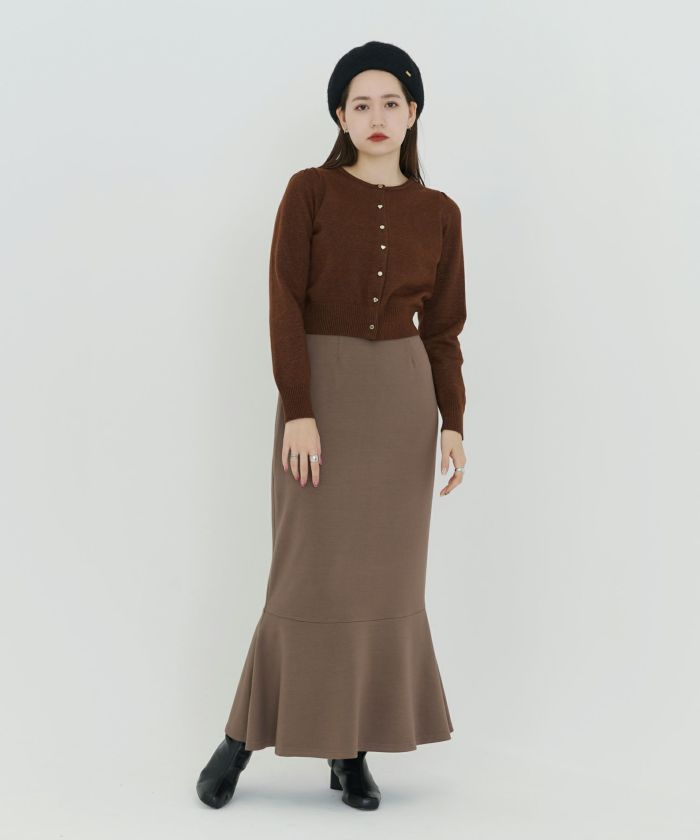 新品　ジェナ　jena リネン混ロングジャンスカ　オレンジ リネン混チェックペンシルスカート｜JENNE(ジェンヌ)公式通販