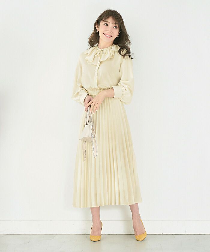Summer Clearance Sale ワンピース プリーツ フリルカラー シフォン Liala Pg 全3色 Lpg311 0965 1