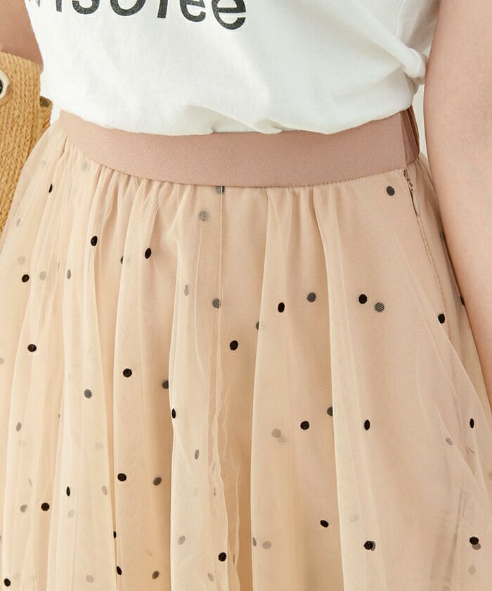 水玉/フロッキー/ミモレ丈/オールシーズン