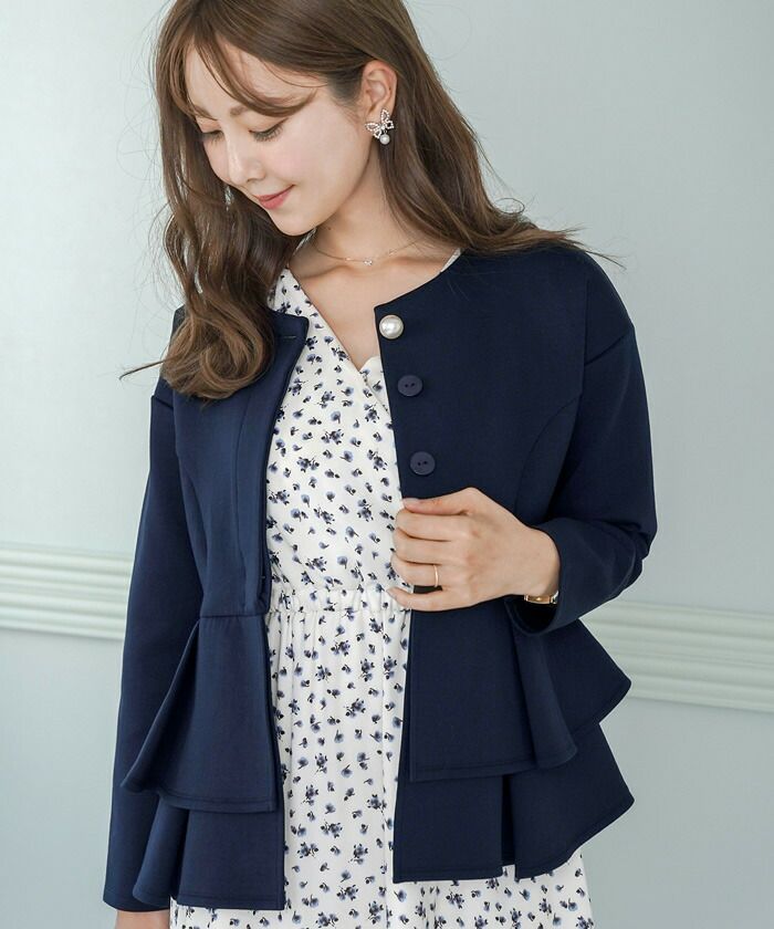 カットソー/トップス/ジャケット/ライトアウター/羽織/ボンディング/プルオーバー/オケージョン/入園式/入学式/卒園式/卒業式/参観日/オケージョン/パーティー/お呼ばれ/二次会/上品/大人女子/大人可愛い/フェミニン/綺麗め