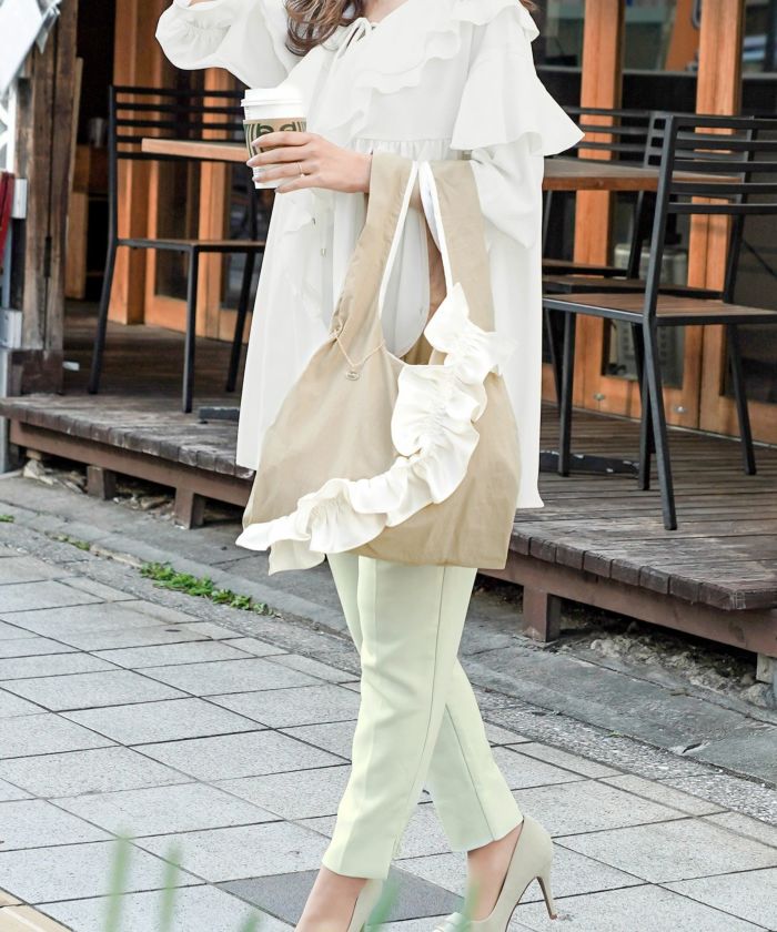 新色追加/アイボリー/ネイビー/ピンク/ベージュ/くすみブルー/バッグ/撥水/スナップボタン/折りたたみ/コンパクト/エコバッグ/買い物バッグ/レジバッグ/収納力/軽い/軽量/使いやすい/シンプル/運動会/ピクニック/公園/スーパー/利便性/ポケット