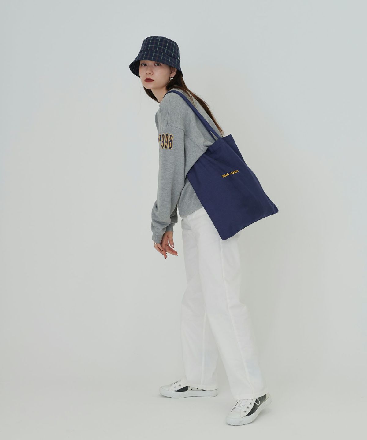 トートバッグ/ロゴ入り/ホワイト/ベージュ/ピンク/パープルブルー/オレンジ/グリーン