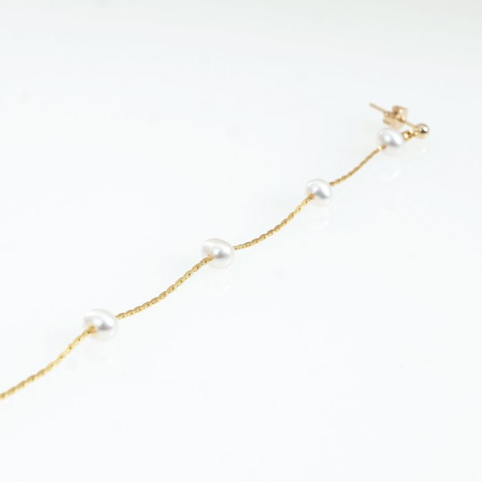 淡水 パール アシンメトリー ピアス イヤリング Freshwater Pearl Asymmetry Pierce Earring