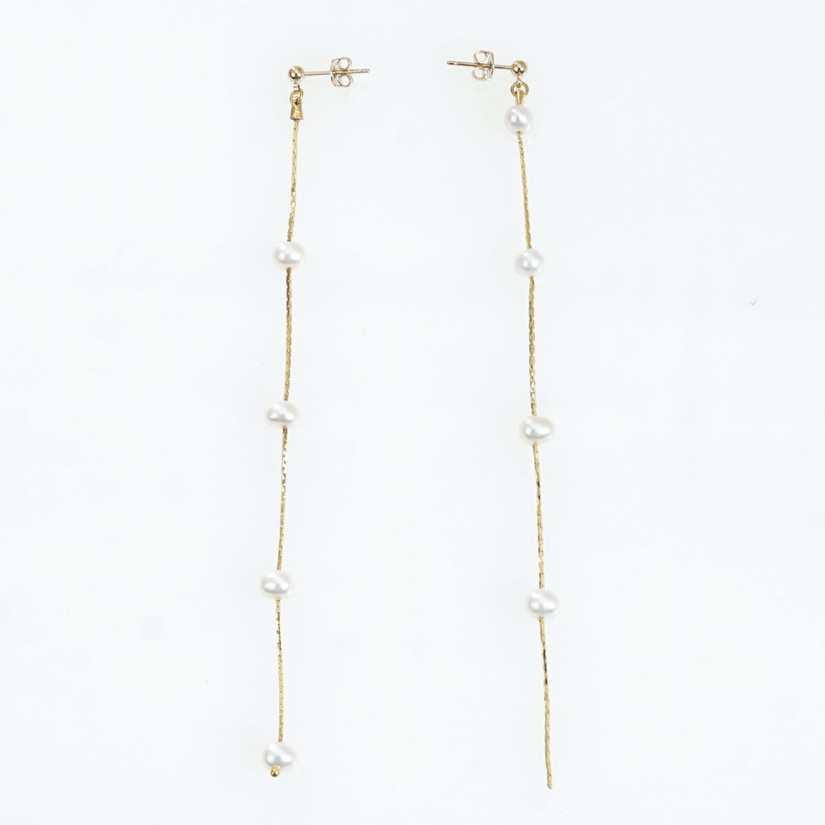 淡水 パール アシンメトリー ピアス イヤリング Freshwater Pearl Asymmetry Pierce Earring