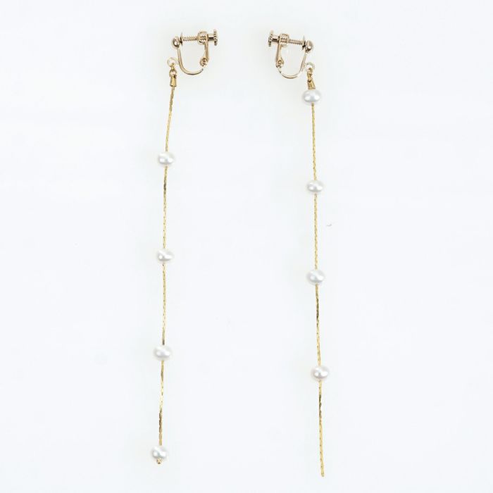 淡水 パール アシンメトリー ピアス イヤリング Freshwater Pearl Asymmetry Pierce Earring