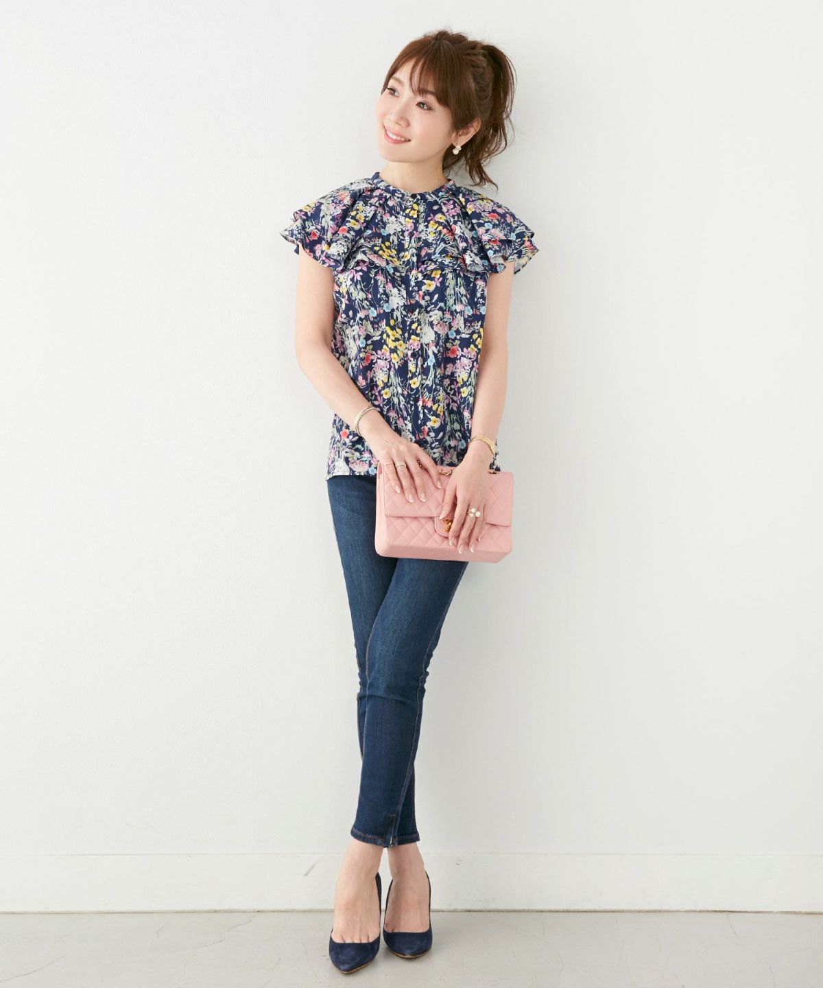 新色追加/手洗い可/ボタニカル/無地/ノースリーブ/花柄/ラッフル襟/リゾート/襟付き/バンドカラー/大人可愛い