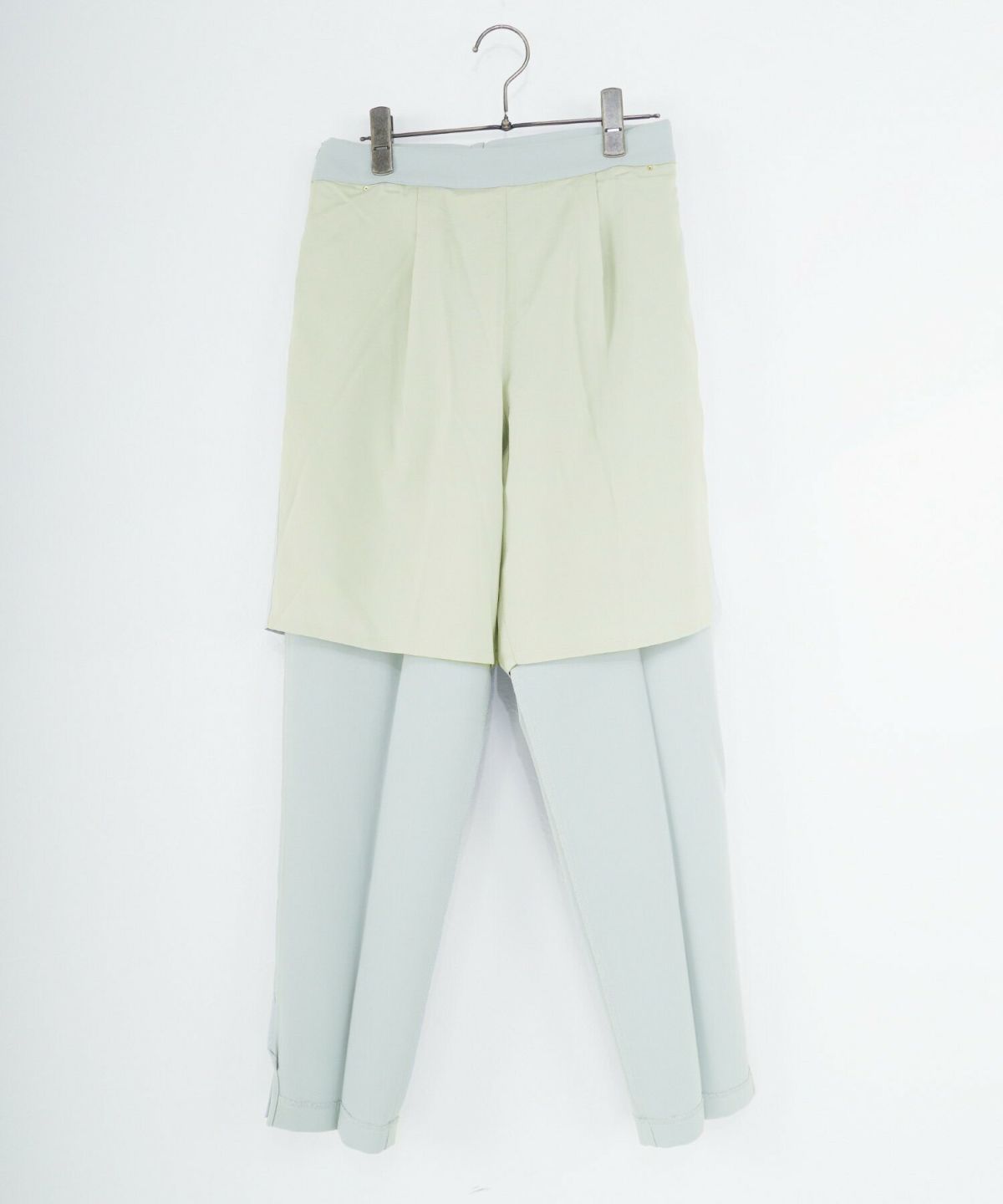 洗える/レディース/ボトムス/綺麗め/上品/春/夏/ゴールド/タックパンツ/ウエストタック/リボン/ベルト付/裏地付/ウエストゴム/後ろゴム/センタープレス/ピンクベージュ/ペールブルー/ネイビー