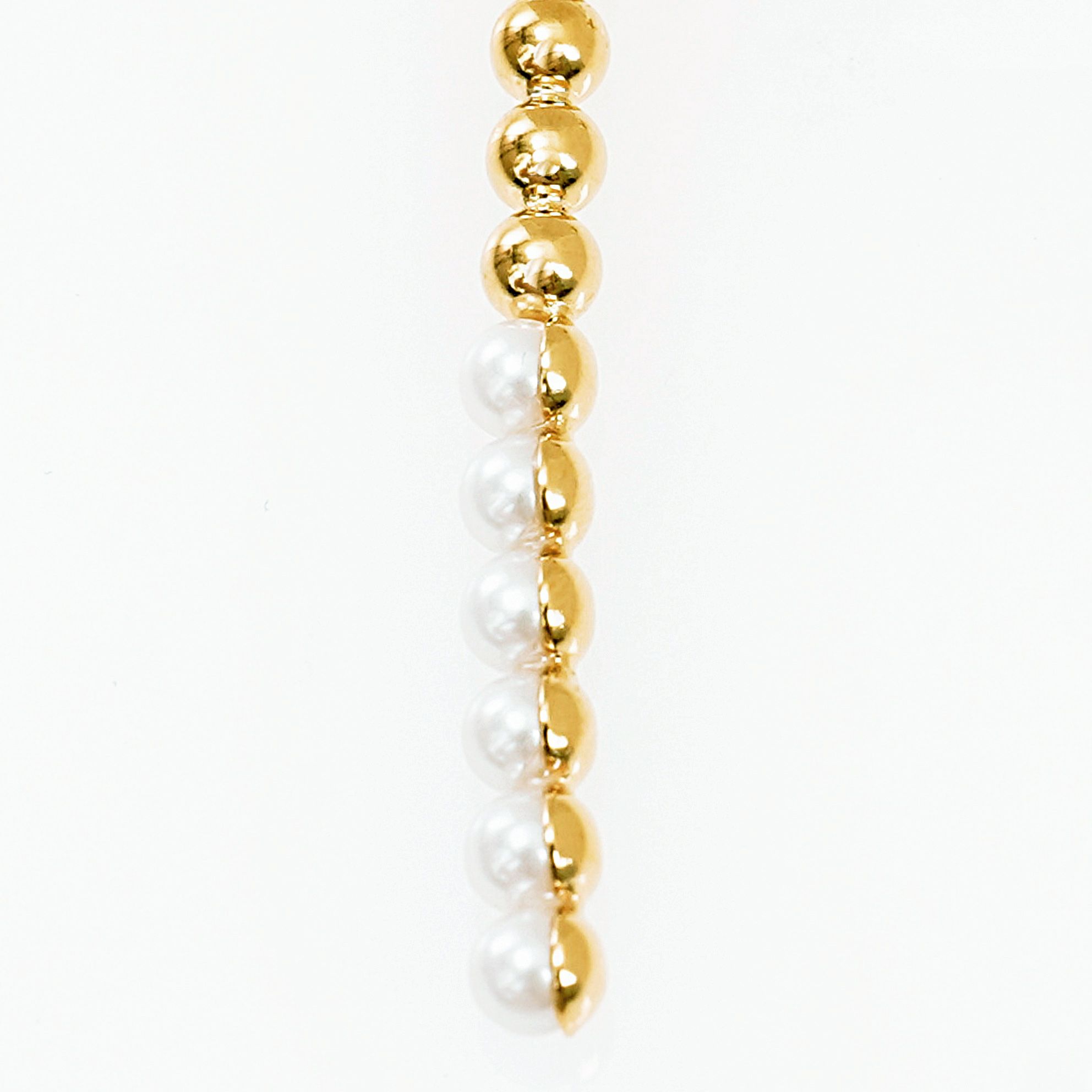 バイカラー パール ライン ピアス イヤリング Bi Color Pearl Line Pierce Earring