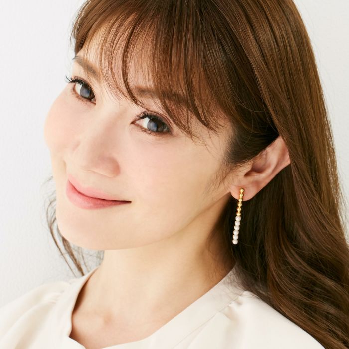 バイカラー パール ライン ピアス イヤリング Bi Color Pearl Line Pierce Earring