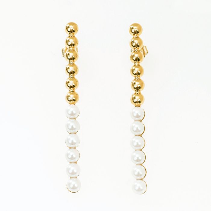 バイカラー パール ライン ピアス イヤリング Bi Color Pearl Line Pierce Earring