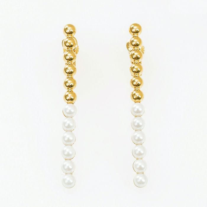 バイカラー パール ライン ピアス イヤリング Bi Color Pearl Line Pierce Earring