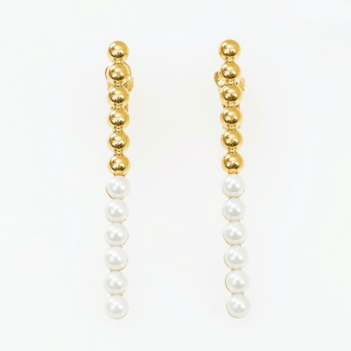 バイカラー パール ライン ピアス イヤリング Bi Color Pearl Line Pierce Earring