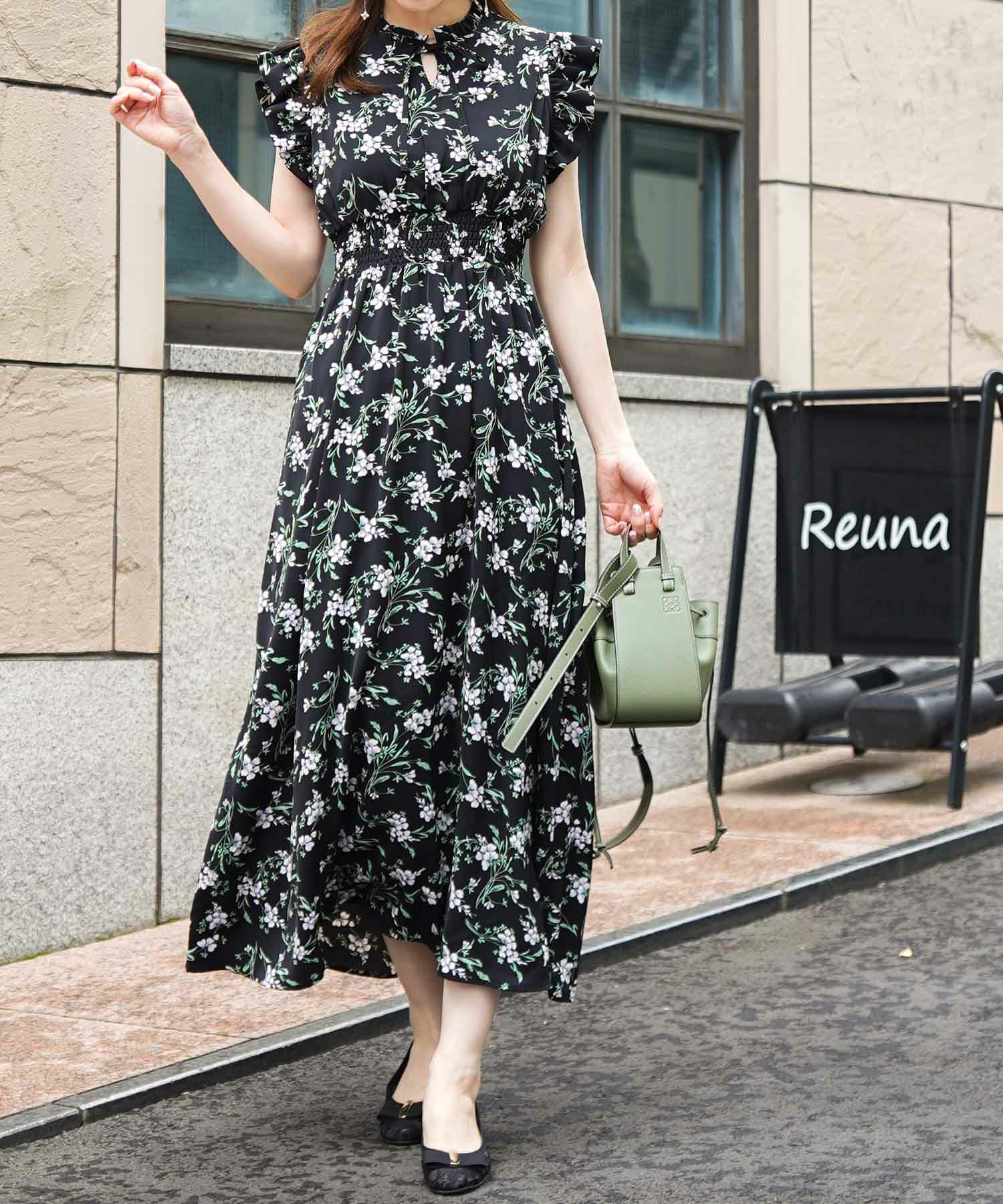 ワンピース 花柄 ウエストシャーリング 千葉由佳 And Cherim 全3色 Anc311 0135 1 ワンピース 花柄 ウエストシャーリング 千葉由佳 And Cherim 全3色 Anc311 0135 1