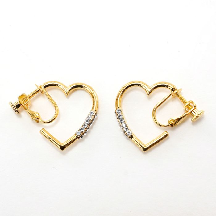 ハート シェイプ クリスタル ピアス イヤリング Heart Shape Crystal Pierce Earring