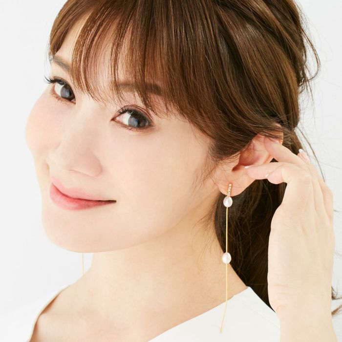 ロング チェーン 2 パール ピアス Long Chain 2 Pearl Pierce