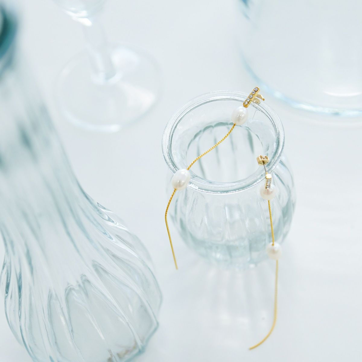 ロング チェーン 2 パール ピアス Long Chain 2 Pearl Pierce