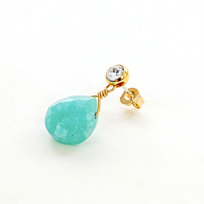 アマゾナイト ストーン ピアス イヤリング Amazonite Stone Pierce Earring