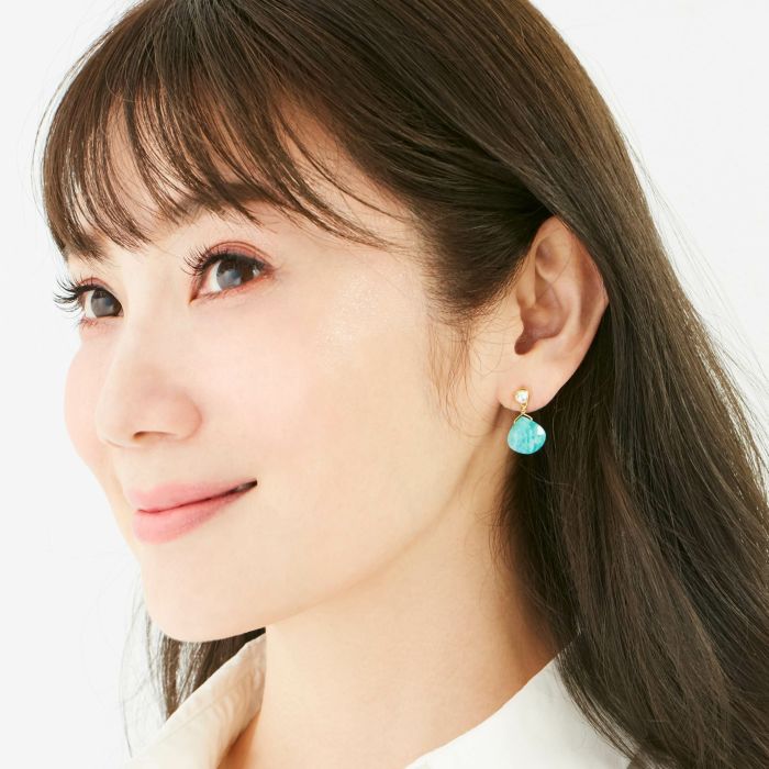 アマゾナイト ストーン ピアス イヤリング Amazonite Stone Pierce Earring