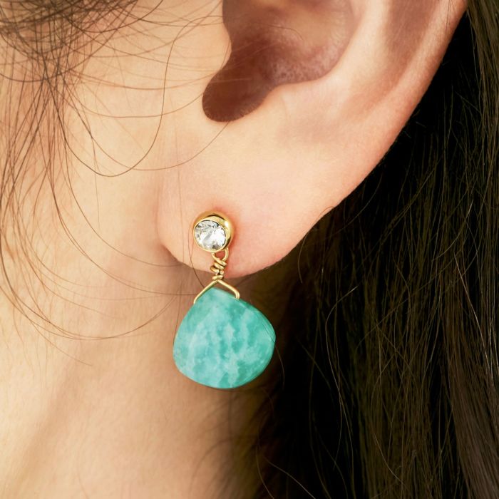 アマゾナイト ストーン ピアス イヤリング Amazonite Stone Pierce