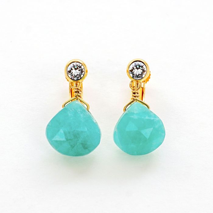 アマゾナイト ストーン ピアス イヤリング Amazonite Stone Pierce Earring （Liala） 全2種  ｜lia911-9646【5】