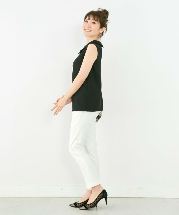 3.1 Phillip Lim◆ノースリーブカットソー/XS/コットン/BLK// ブラウス 襟付き ノースリーブ Liala×PG 全3色｜lpg811-1144【1