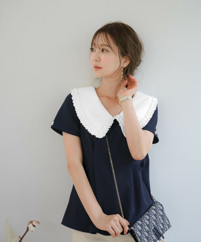 美品♡liten リテン レイヤードフリルブラウス ヒヤシンス liten レイヤードフリルブラウス ヒヤシンス - メルカリ
