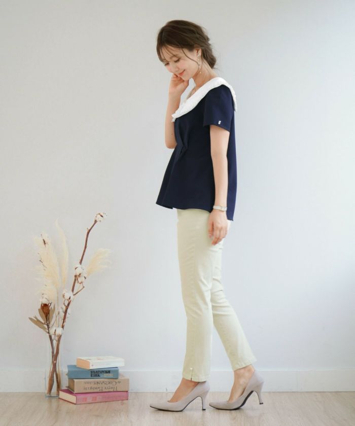 ブラウス フリル ピコカット le reve vaniller 全2色｜lvn811