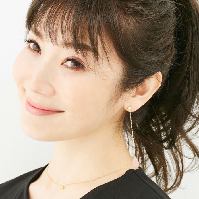ピンク オパール ロング ピアス イヤリング Pink Opal Long