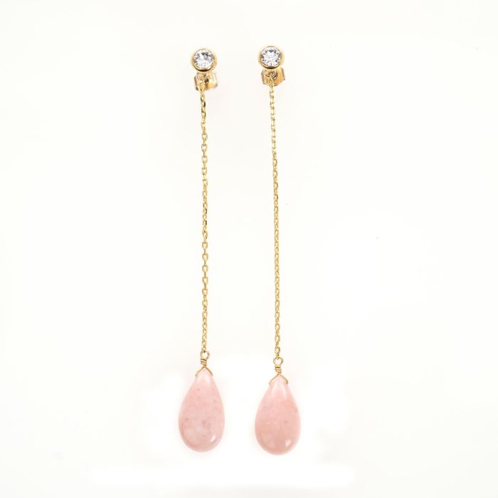 ピンク オパール ロング ピアス イヤリング Pink Opal Long