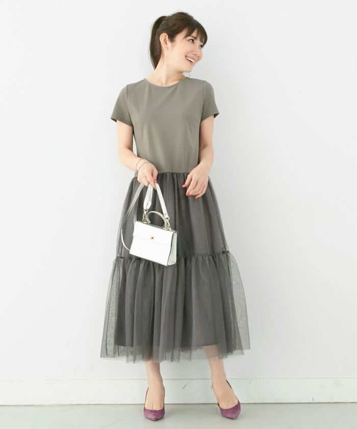 美品　ohga TIERED ONEPIECE チャコールグレー　Sサイズ allureville(アルアバイル)｜【予約販売】サイドタック