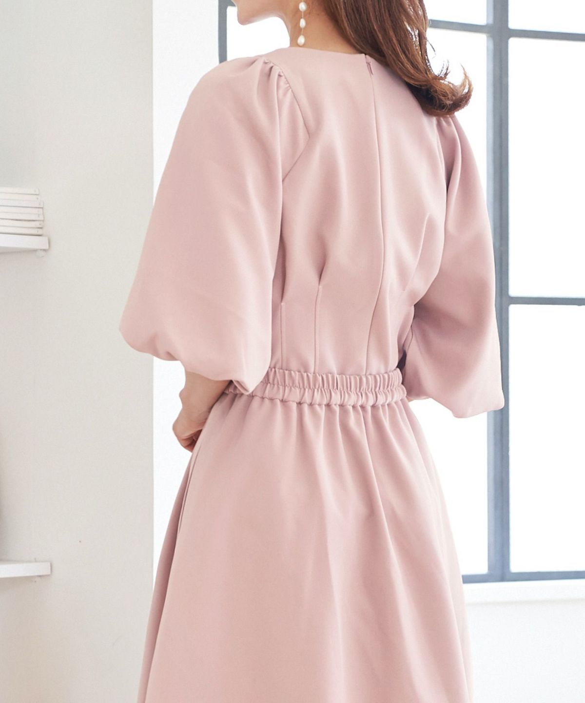 プリマシェレル/PrimaScherrer/レディース/トップス/ブラウス/バルーンスリーブ/ウエストタック/細身/タイトシルエット/メリハリセットアップ対応//S/M/くすみカラー