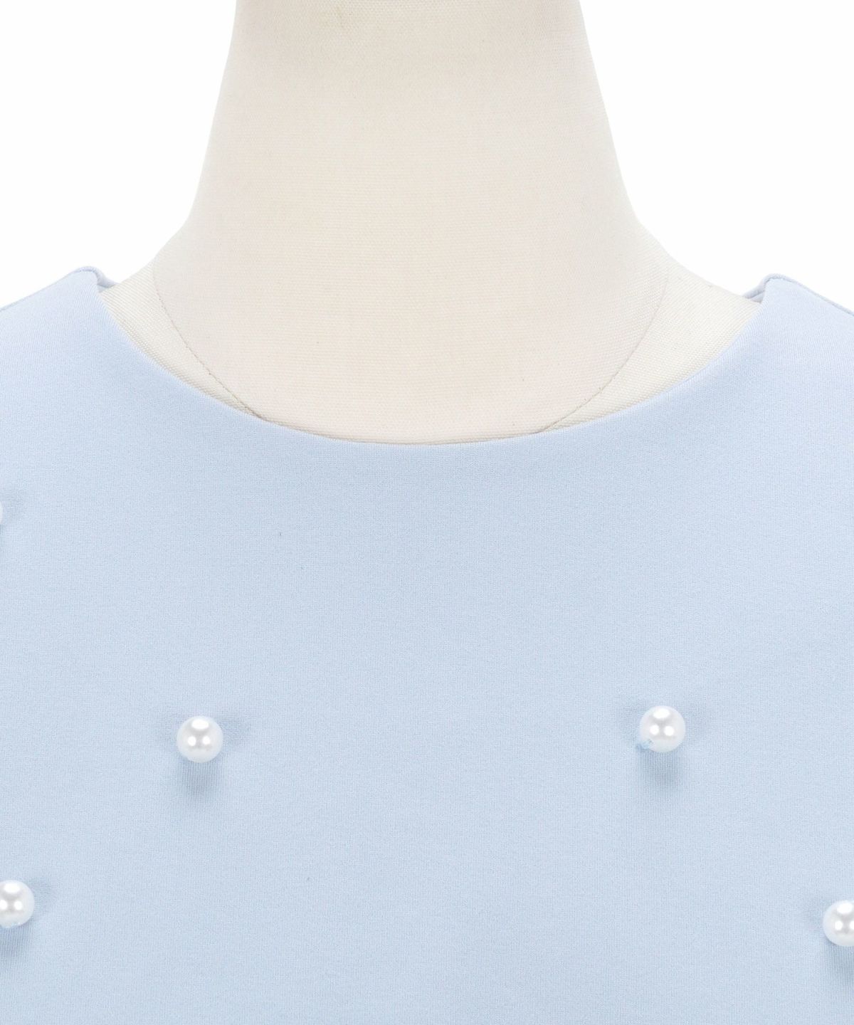 プリマシェレル/PrimaScherrer/七分袖/カットソー/パール/フレア/秋/S/M/ピンク/ブルー/ネイビー/フロントパール/タックプリーツ/フレア/イレヘム