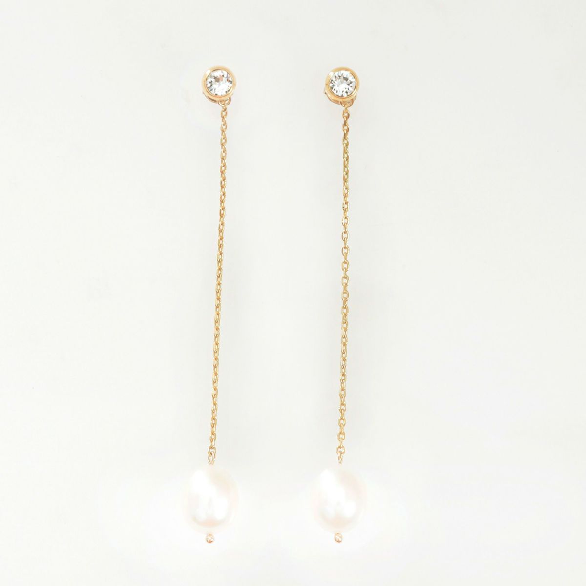 淡水 パール ロング ピアス イヤリング Freshwater Pearl Long Pierce Earring