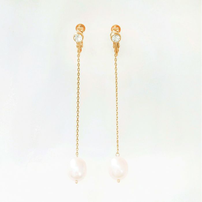 淡水 パール ロング ピアス イヤリング Freshwater Pearl Long Pierce Earring