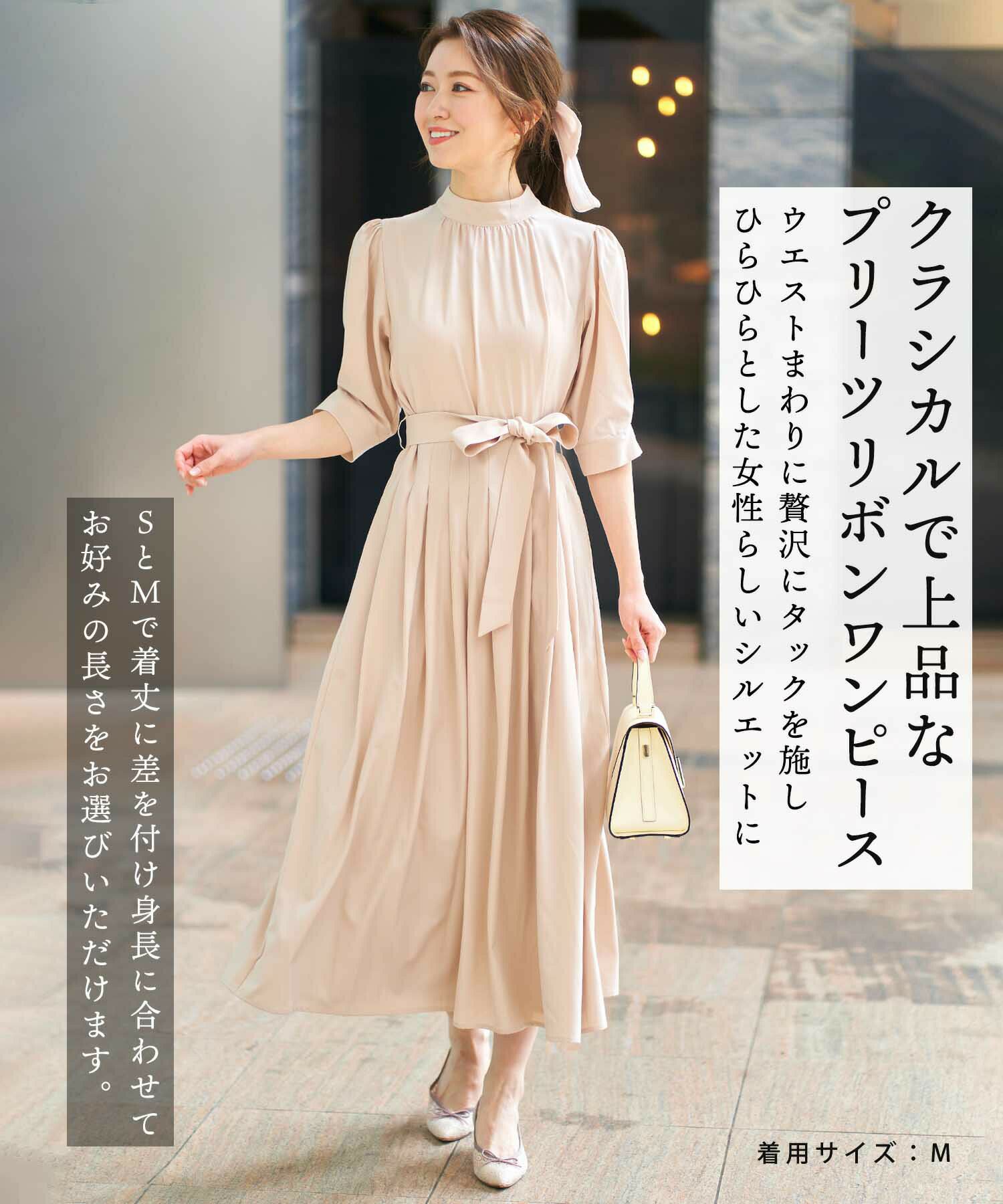 9 上旬頃発送予定 ワンピース プリーツ リボン 千葉由佳 And Cherim 全2色 Anc312 0147 1