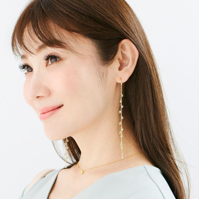 アクアマリン ロング ピアス イヤリング Aquamarine Long Pierce Earring