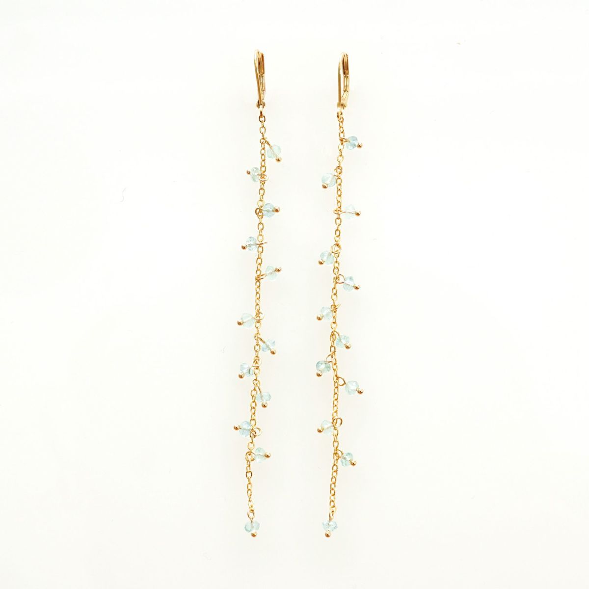 アクアマリン ロング ピアス イヤリング Aquamarine Long Pierce Earring