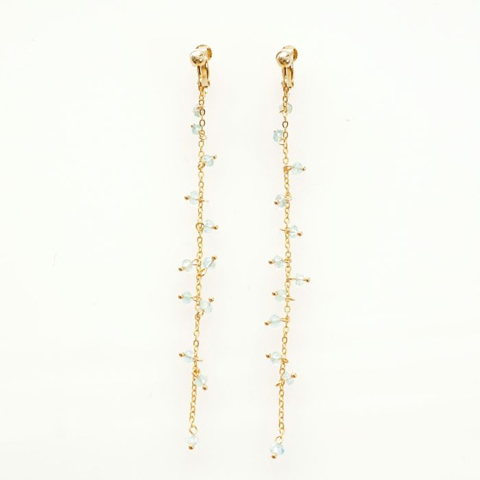 アクアマリン ロング ピアス イヤリング Aquamarine Long Pierce Earring