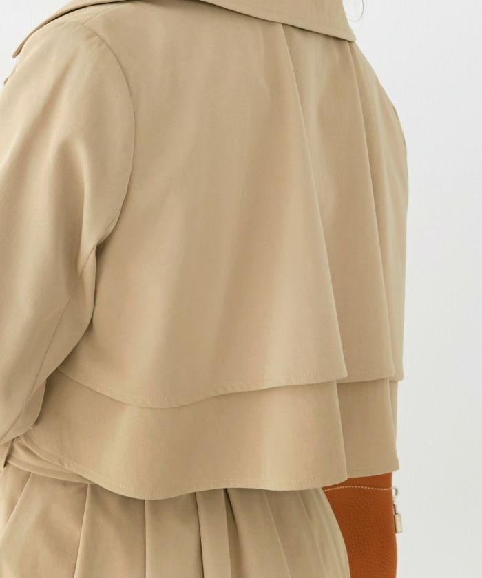 大人気/新色追加/ライトアウター/変形デザイン/バックスタイル/ウエストマーク