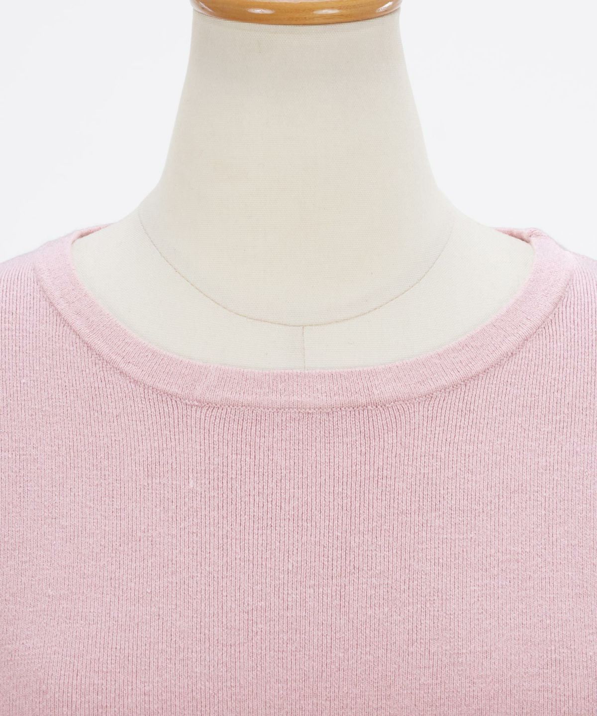 プリマシェレル/PrimaScherrer/レディース/トップス/ニット/5分袖/S/M/ピンク/ラベンダー/モカ/ブラック/シンプル/ベーシック/着回し/万能/パフスリーブ/インナー/アンサンブル