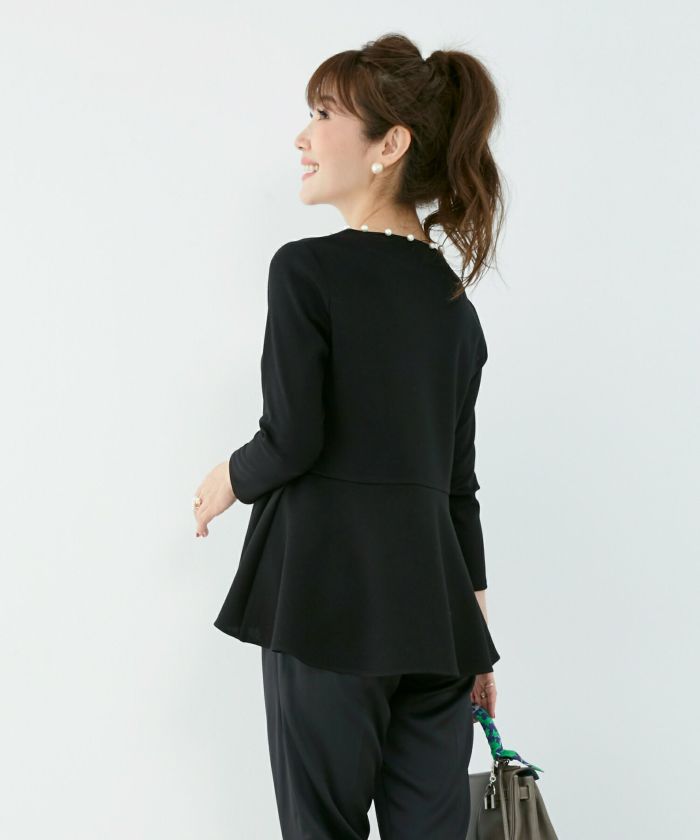 新色追加/手洗い可/Vネック/アシンメトリー/上品